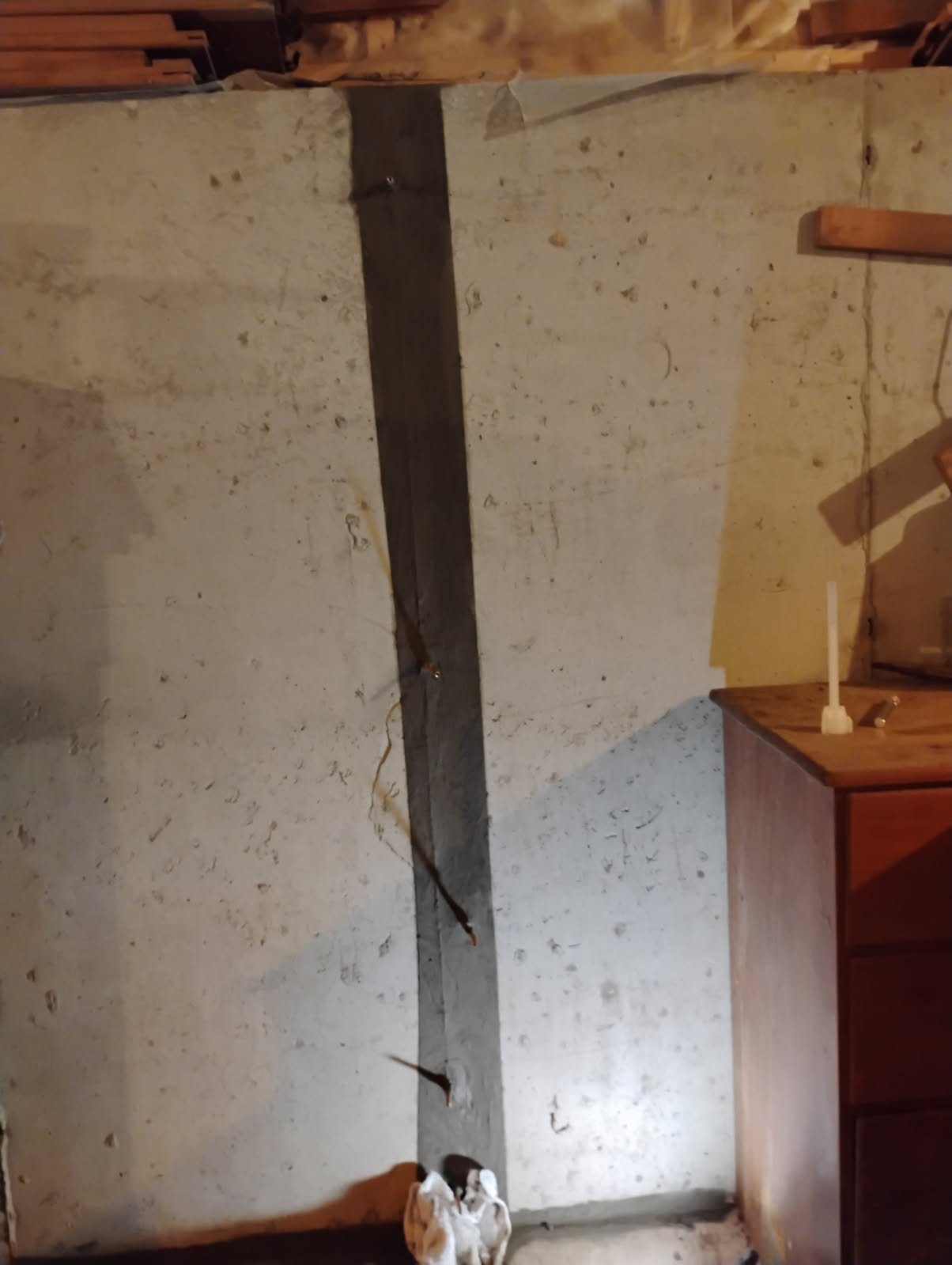 Foundation crack sealed after polyurethane injection in Framingham