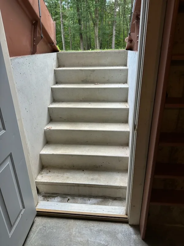 Bulkhead stairs after repair
